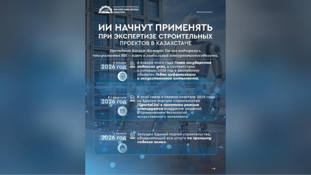 ИИ начнут применять при экспертизе строительных проектов в Казахстане