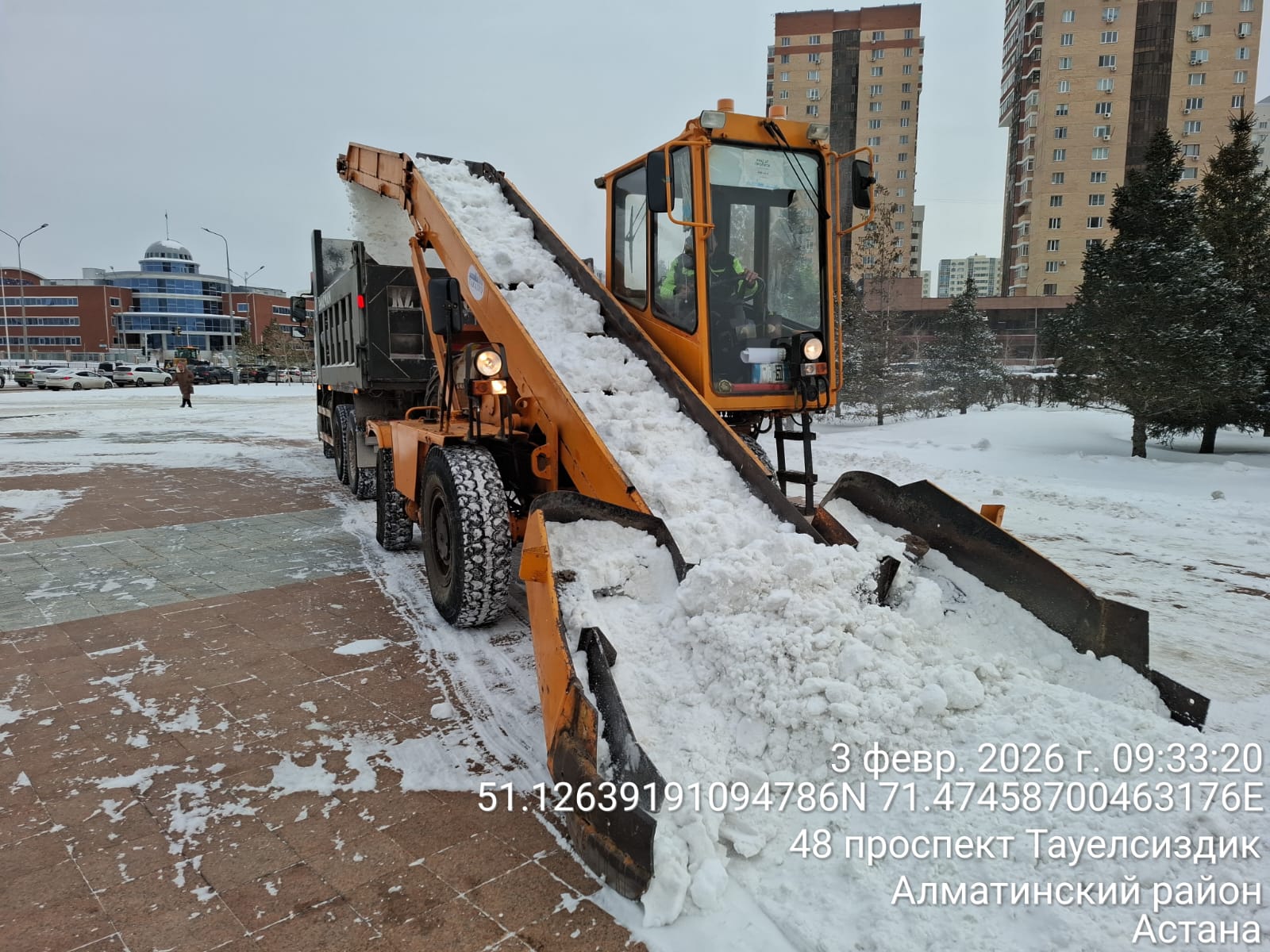 Астанада қар күреу жұмысына 3 мыңнан астам жол жұмысшысы мен 1 600-ден аса арнайы техника жұмылдырылды