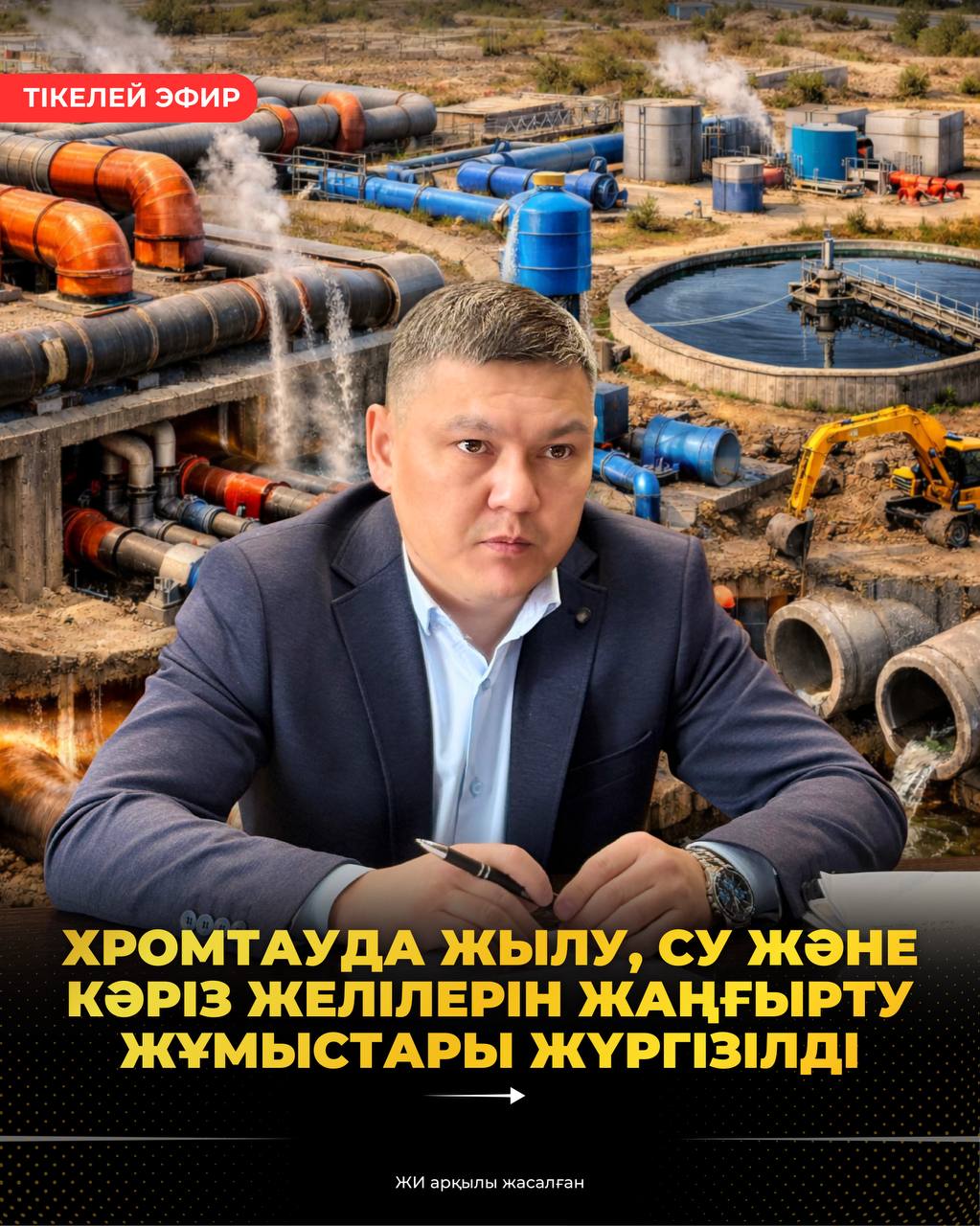 ХРОМТАУДА ЖЫЛУ, СУ ЖӘНЕ КӘРІЗ ЖЕЛІЛЕРІН ЖАҢҒЫРТУ ЖҰМЫСТАРЫ ЖҮРГІЗІЛДІ