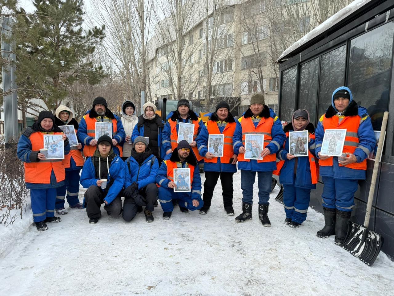 Жасанды интеллект көзімен: Байқоңыр ауданында еріктілер коммуналдық қызметкерлерді ерекше қуантты