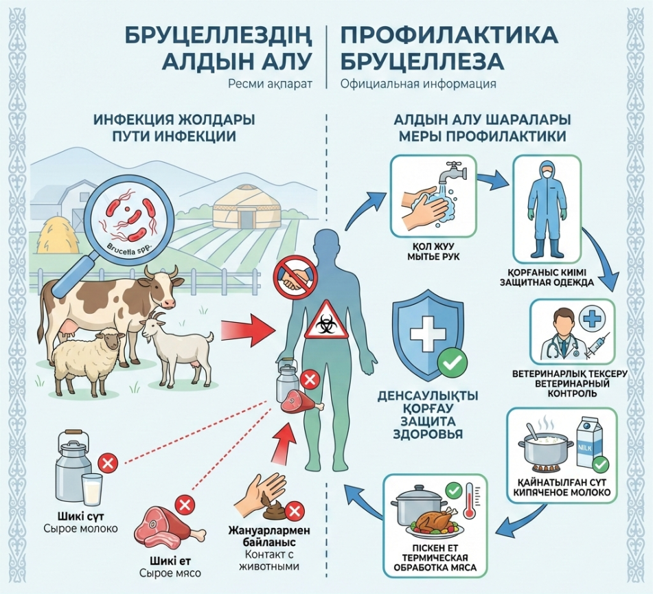 Бруцеллёз — адам мен жануарларға ортақ, қауіпті жұқпалы ауру