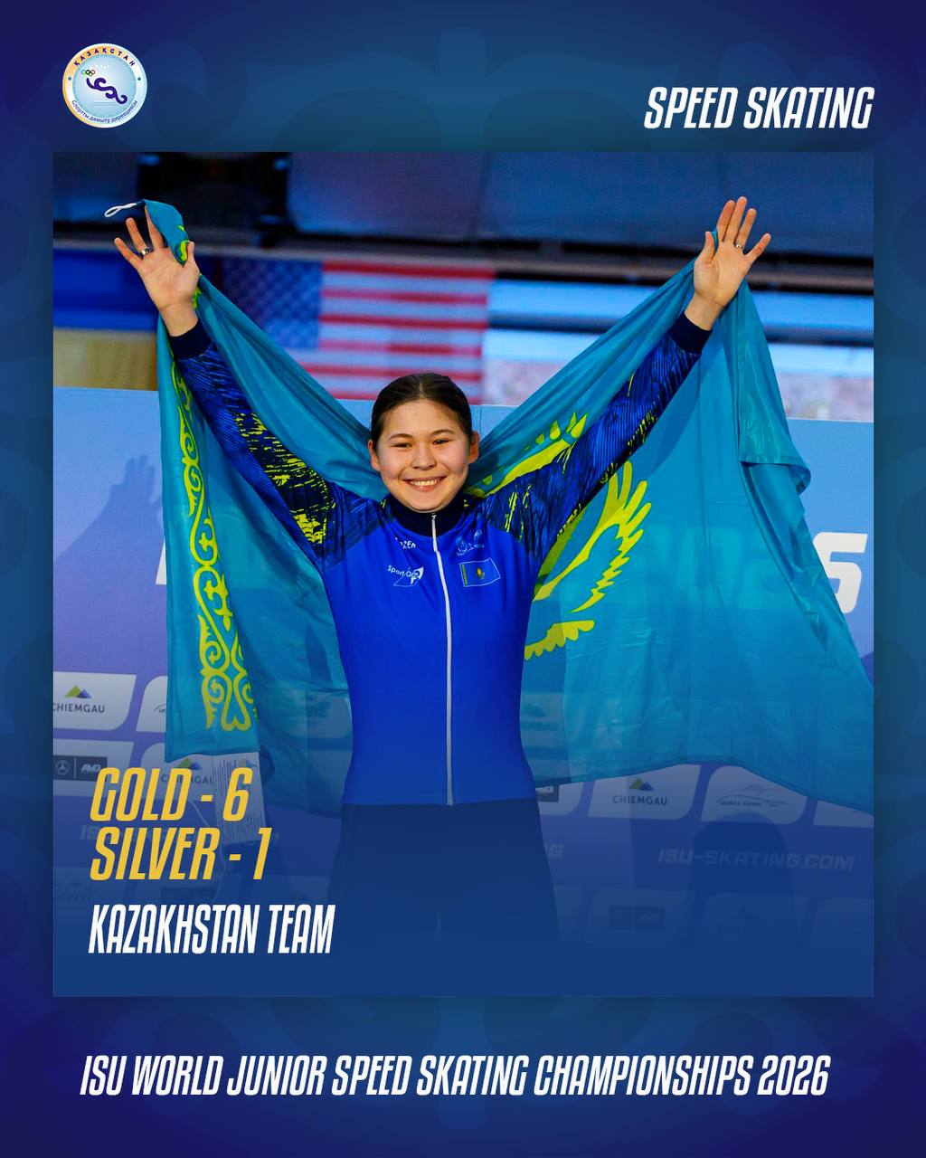 Юниорский чемпионат мира по конькобежному спорту: Казахстан завоевал 6 золотых и 1 серебряную медали