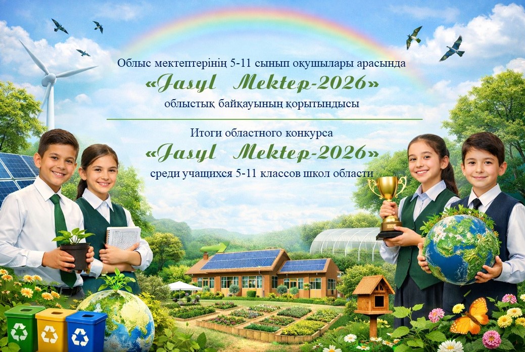5-11 сынып оқушылары арасында қашықтықтан өткізілетін «Jasyl Mektep-2026» облыстық байқауының қорытындысы