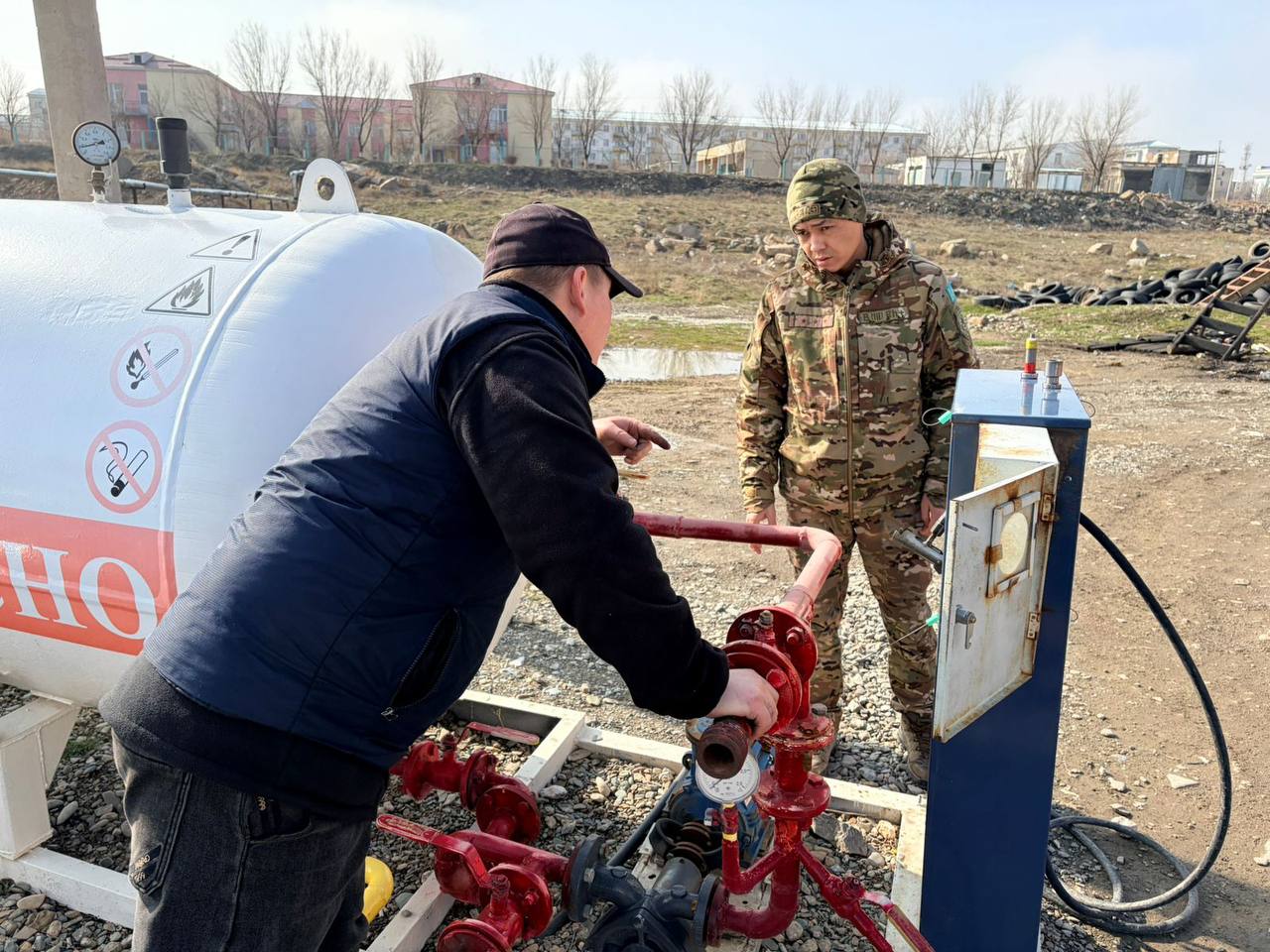 Талас ауданында газ құю станцияларында түсіндіру жұмыстары жүргізілді