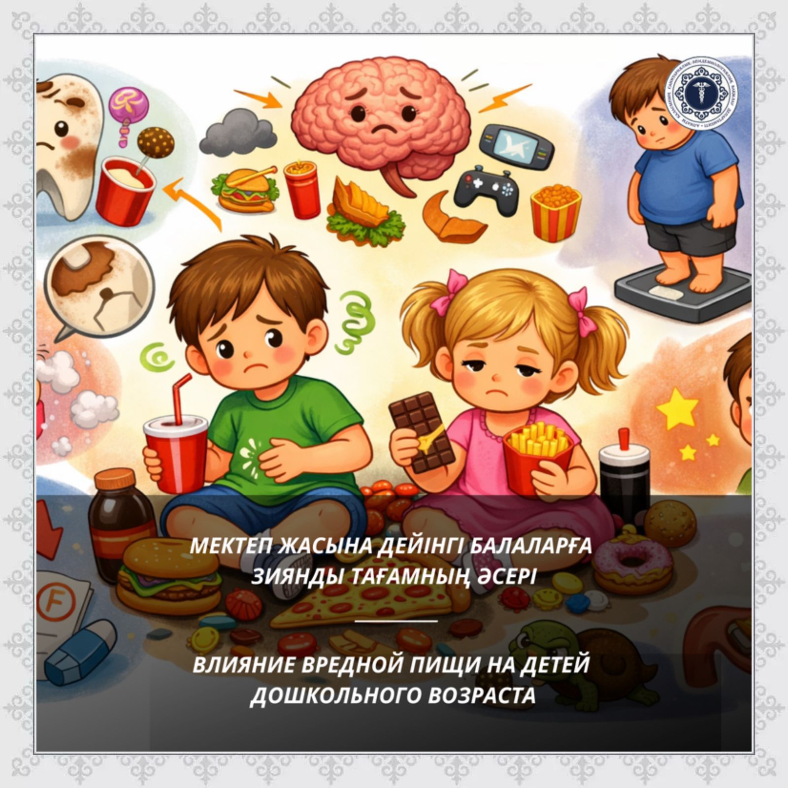 Мектеп жасына дейінгі балаларға зиянды тағамның әсері