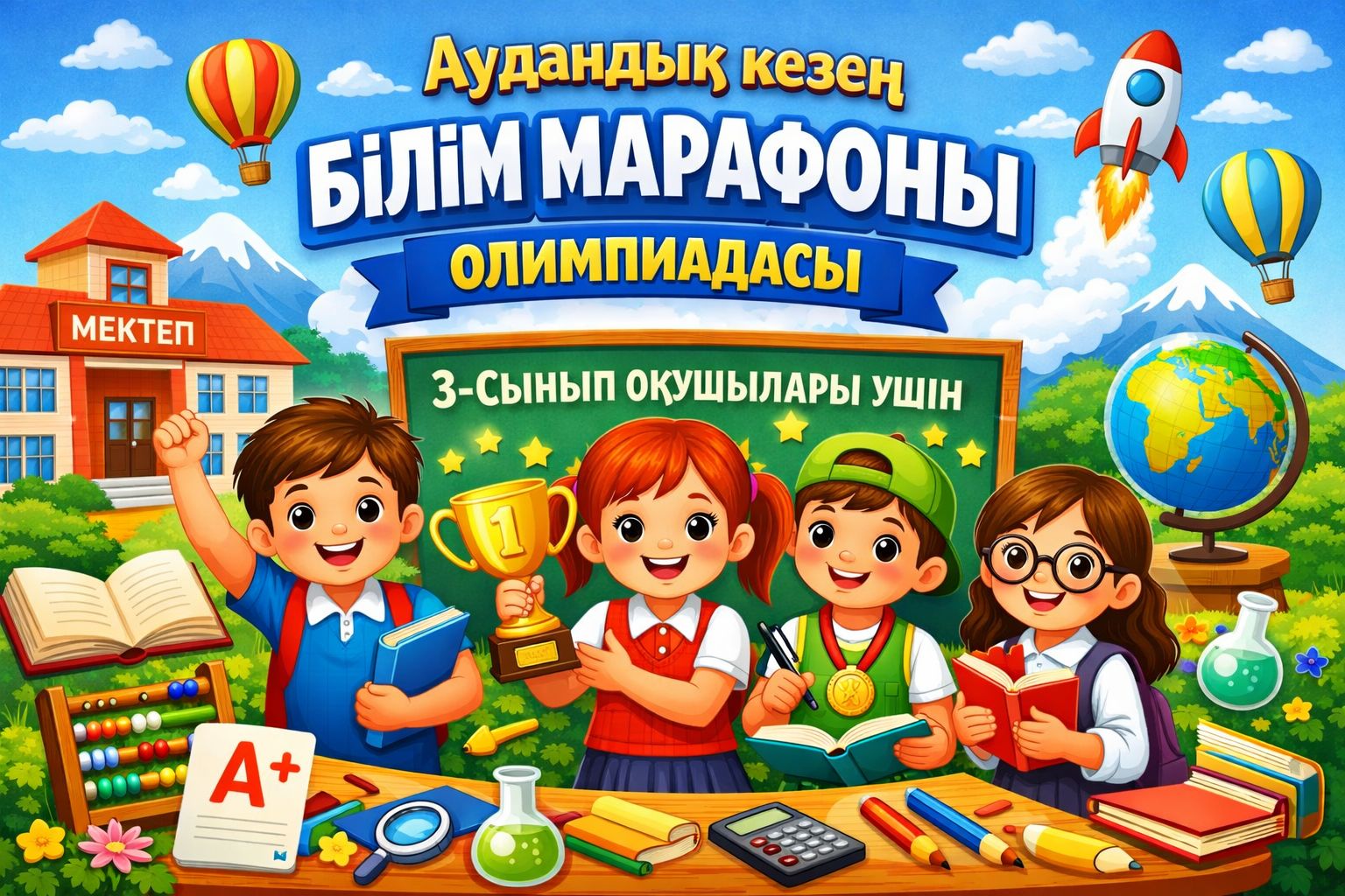 Ауданда 3-сынып оқушылары арасында «Білім марафоны» облыстық олимпиадасының аудандық кезеңі өтті