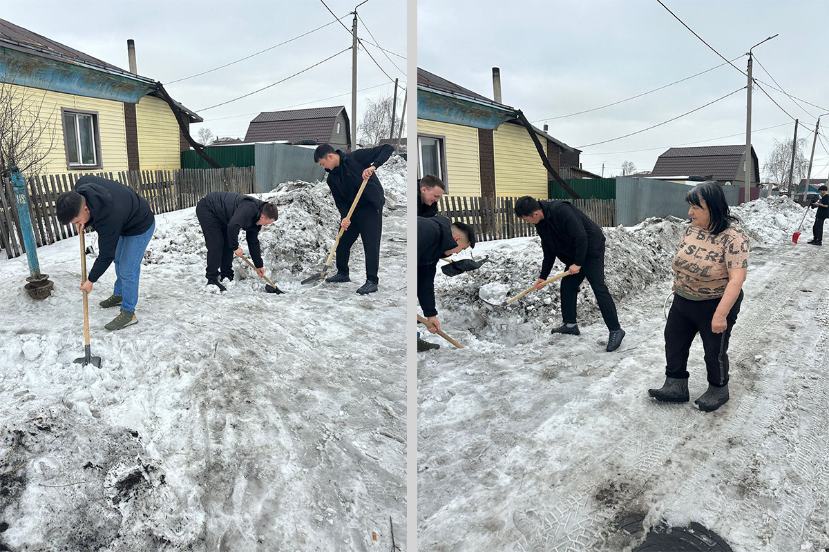 Наурыз мерекесіне орай тосын сый — Петропавлда полицейлер жалғызбасты зейнеткерлерге көмек көрсетуде