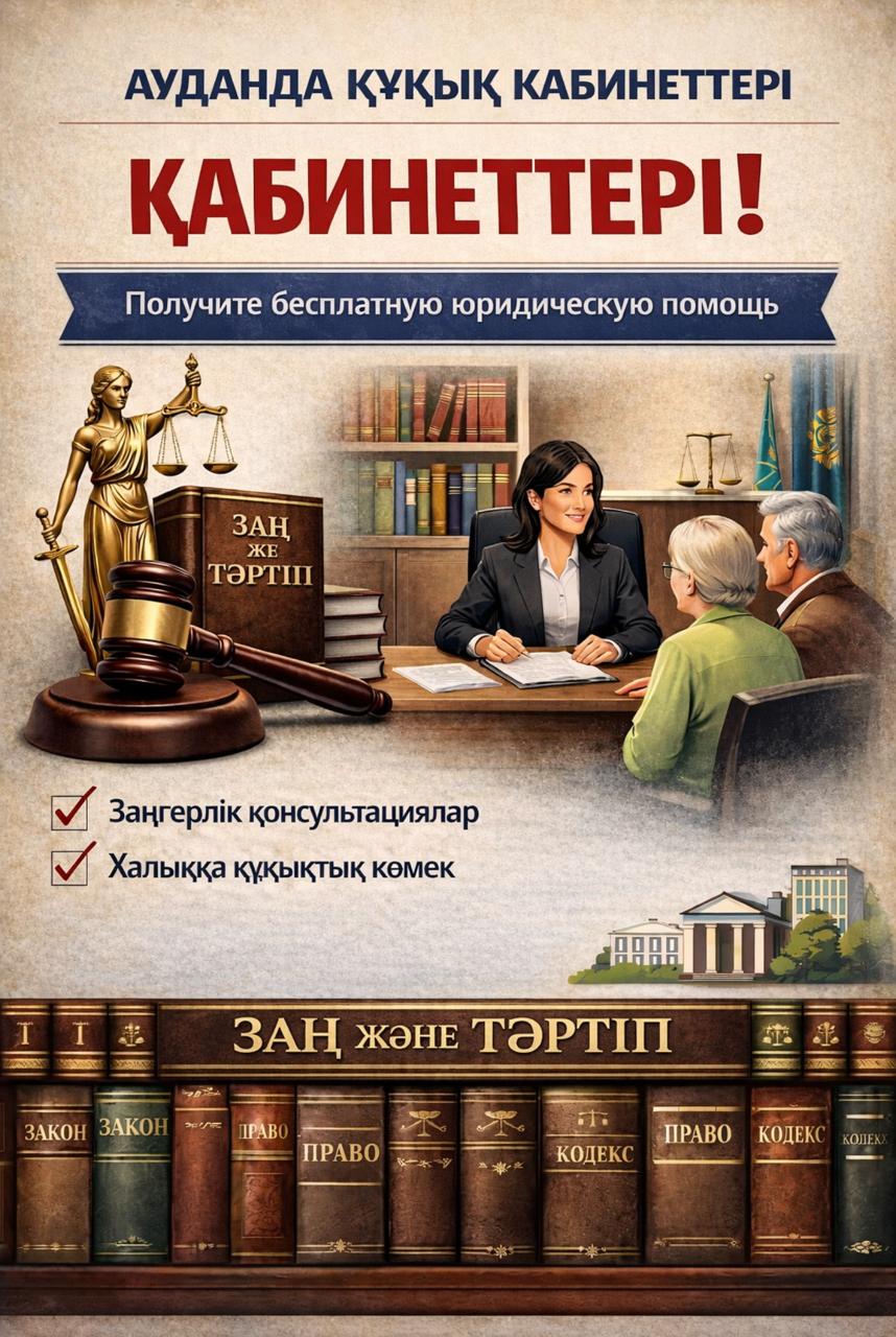 Ауданда құқық кабинеттері жұмыс істейді