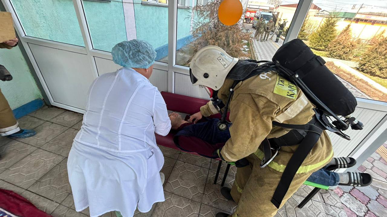 Меркі ауданында өрт-тактикалық сабақ өткізілді