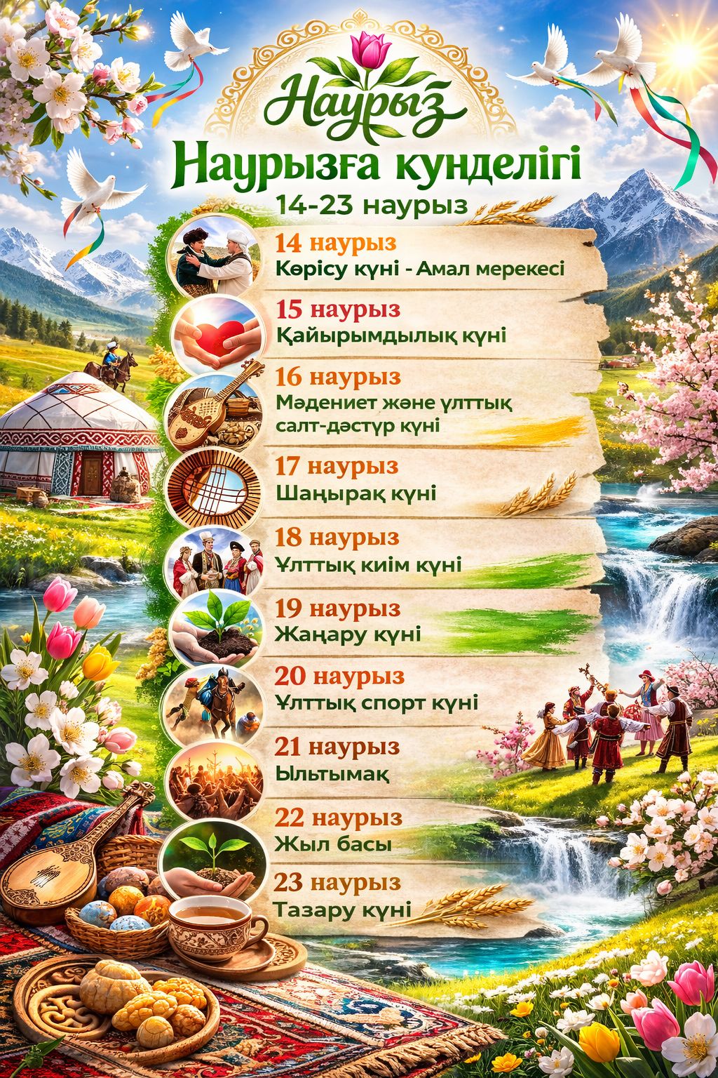 Наурызнама мерекесінің күнтізбесі!