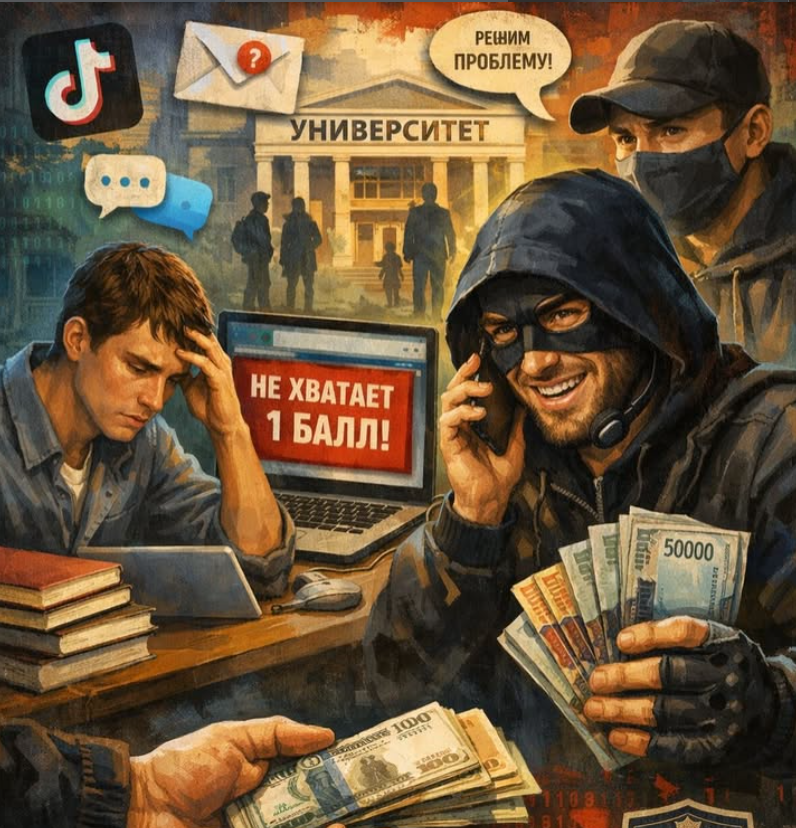 Плюс один балл за деньги: в Шымкенте раскрыта схема обмана студентов через соцсети