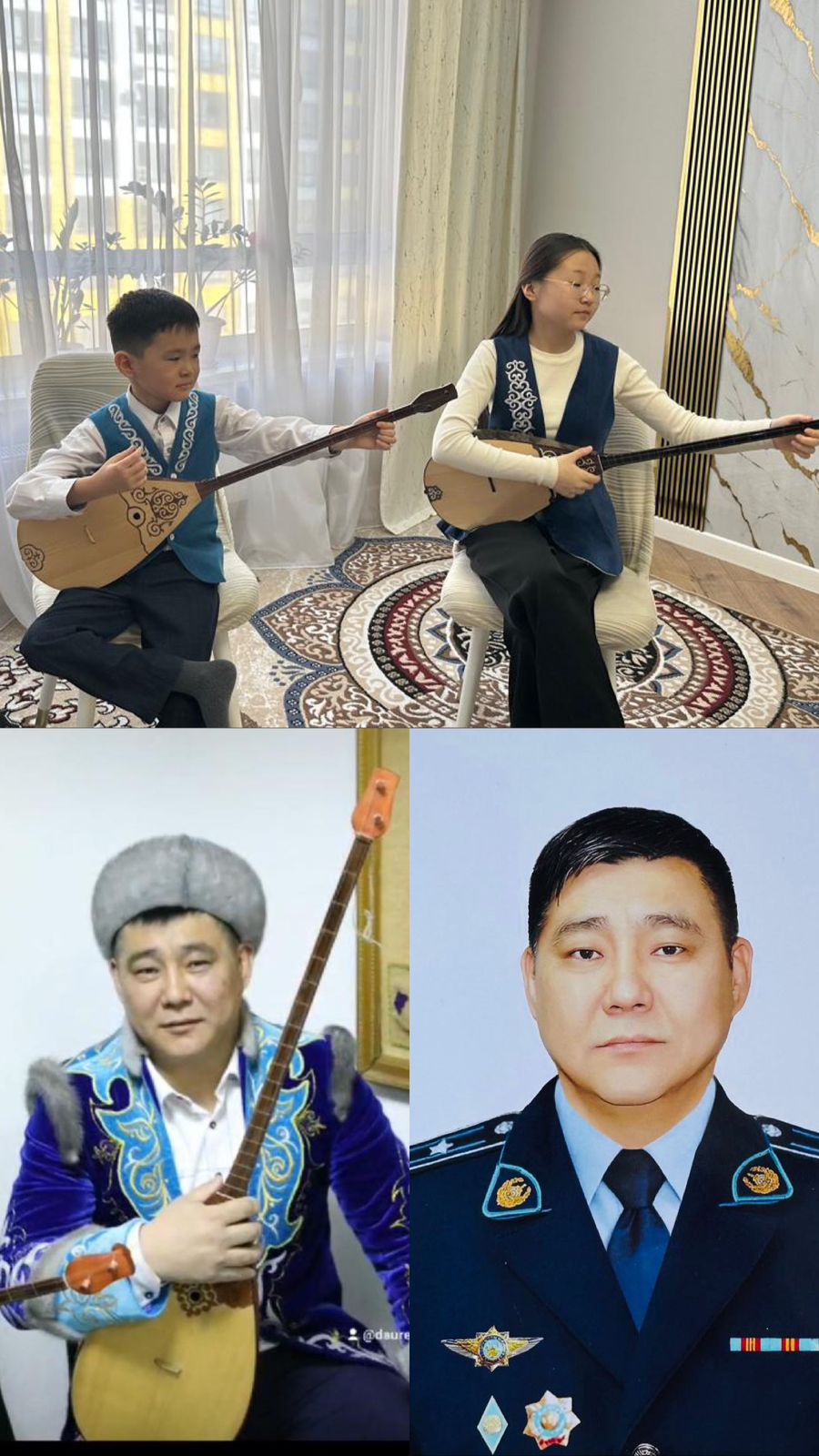 Қызмет пен өнер үндестігі: полиция майоры домбырамен рухты көтереді