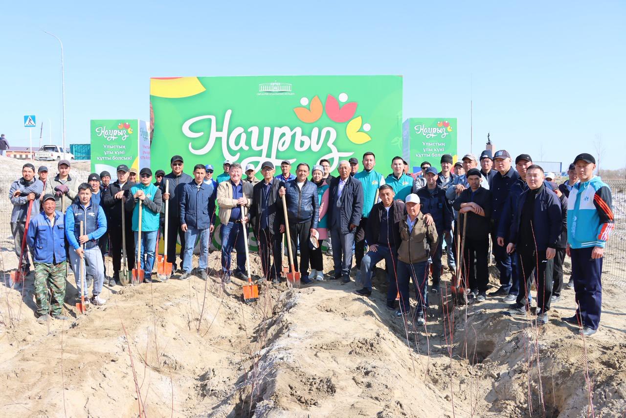"Таза Қазақстан" экологиялық акциясы және наурызнама онкүндігі аясында көшеттер егілді