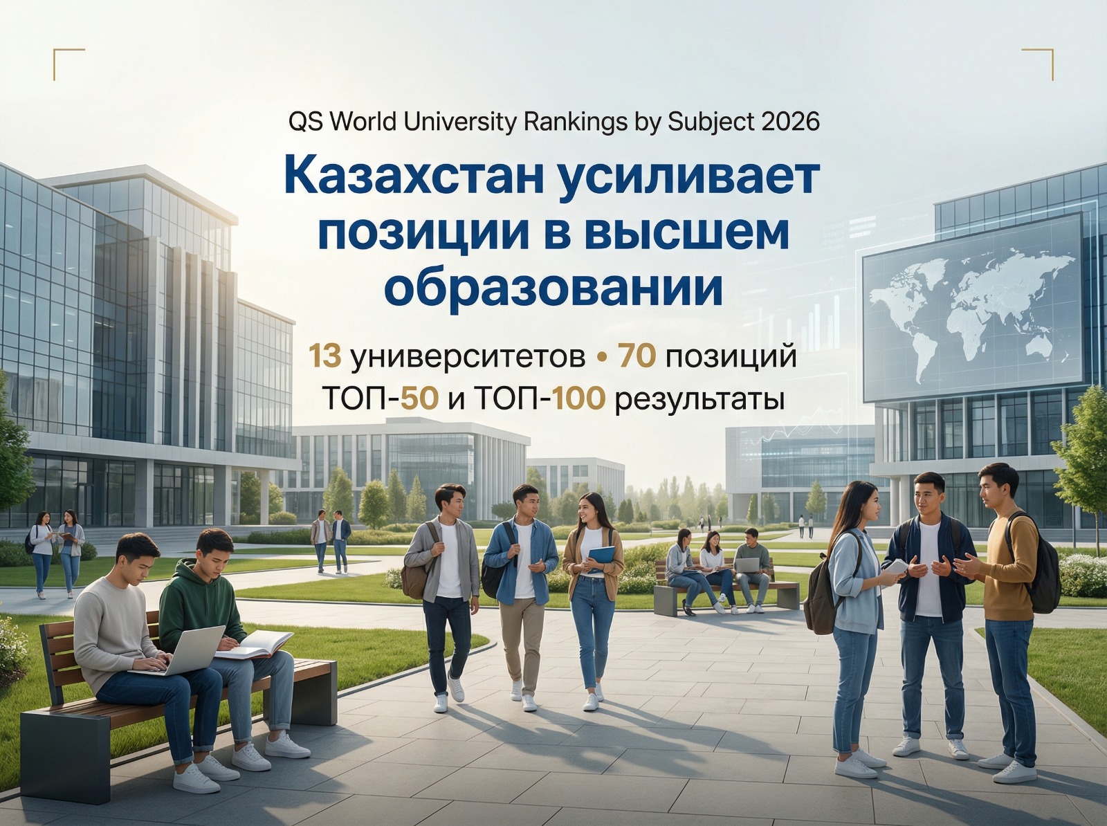 РЕКОРД ЦЕНТРАЛЬНОЙ АЗИИ: КАЗАХСТАН В ТОП-50 QS SUBJECT RANKINGS 2026