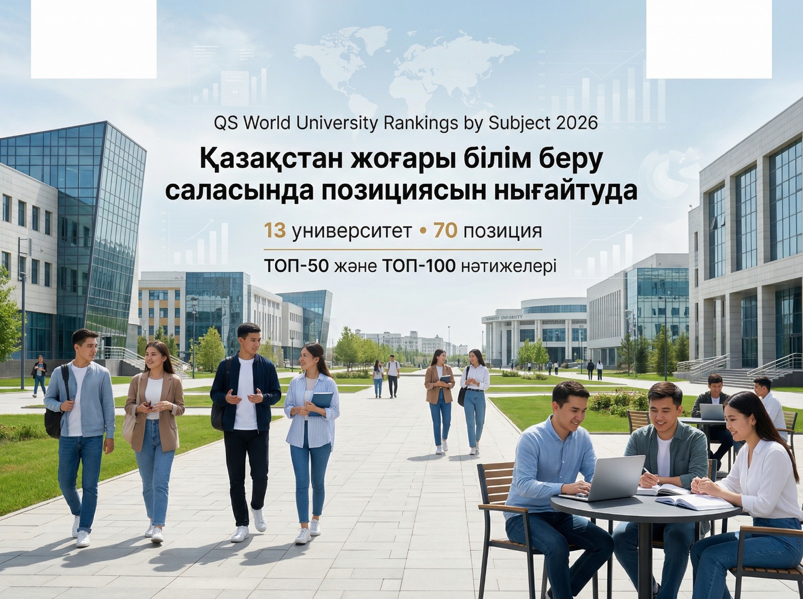 ОРТАЛЫҚ АЗИЯНЫҢ РЕКОРДЫ: ҚАЗАҚСТАН QS SUBJECT RANKINGS 2026 ТОП-50 ҚАТАРЫНДА