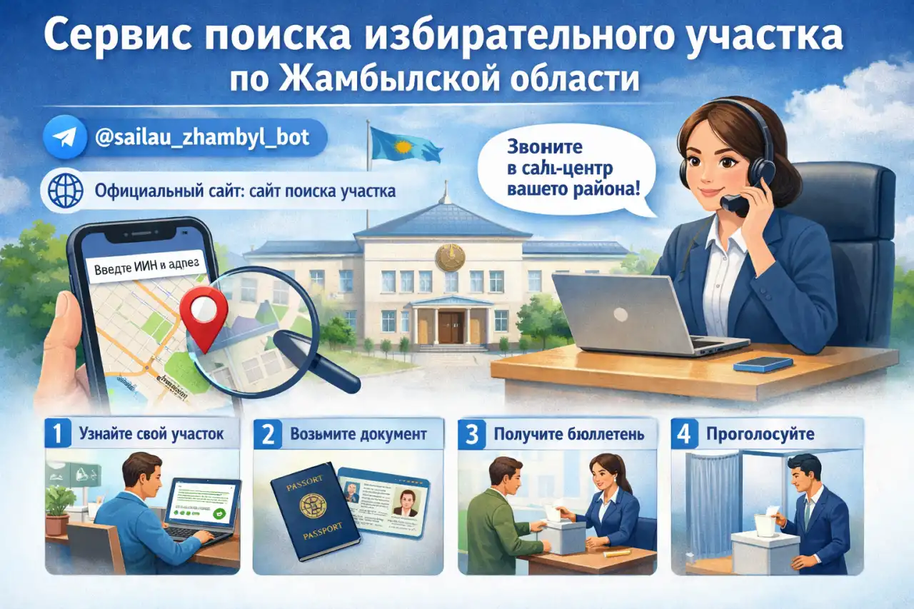 Жамбыл облысы бойынша сайлау учаскесін іздеу сервисі