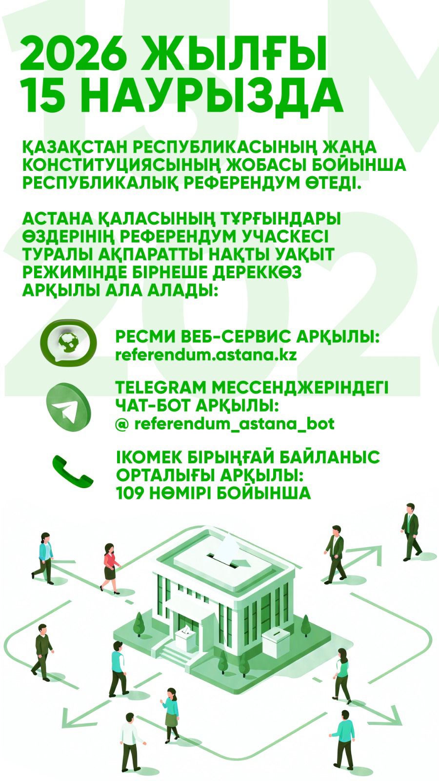 Референдум-2026: как узнать свой избирательный участок в Астане