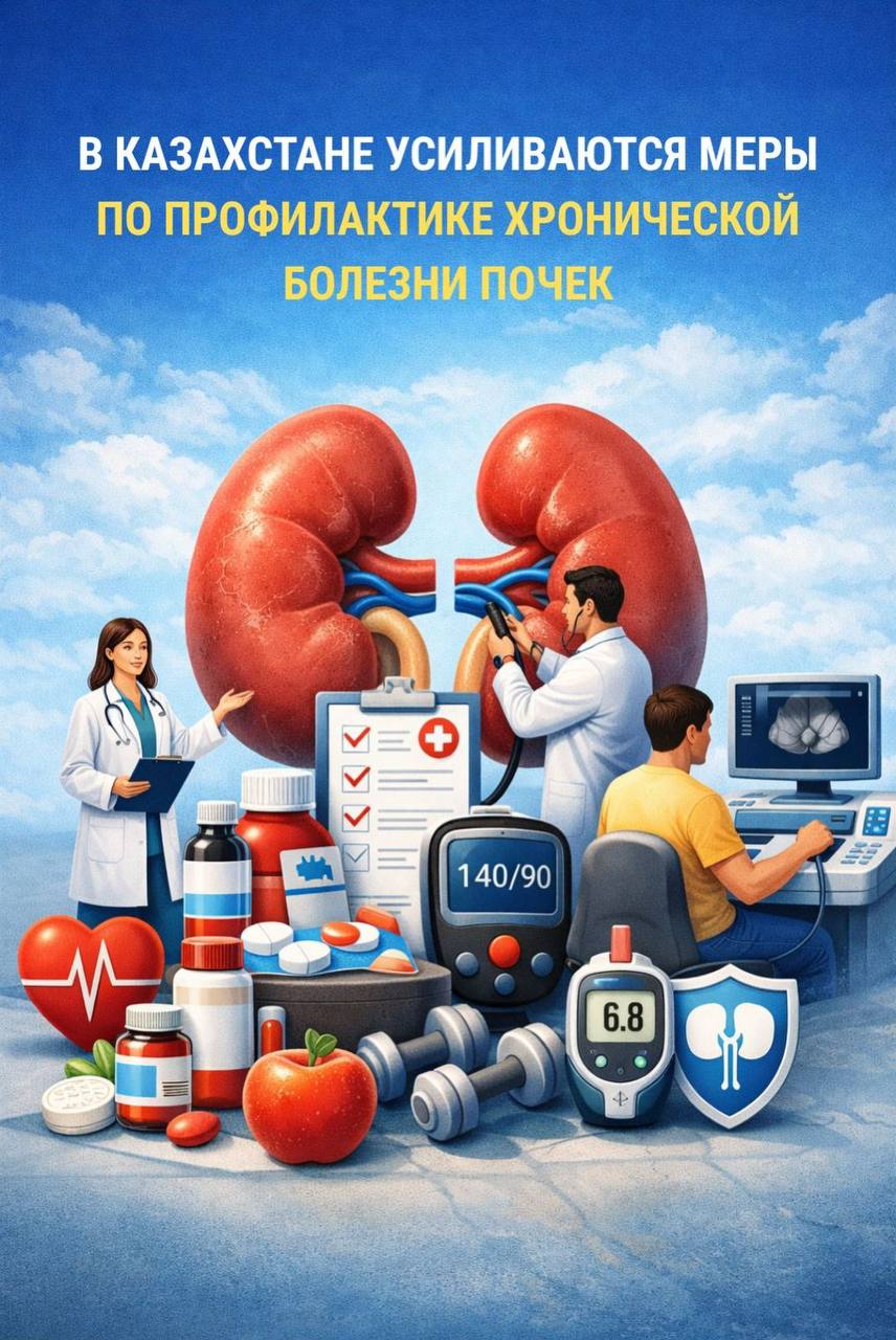 В КАЗАХСТАНЕ УСИЛИВАЮТСЯ МЕРЫ ПО ПРОФИЛАКТИКЕ ХРОНИЧЕСКОЙ БОЛЕЗНИ ПОЧЕК