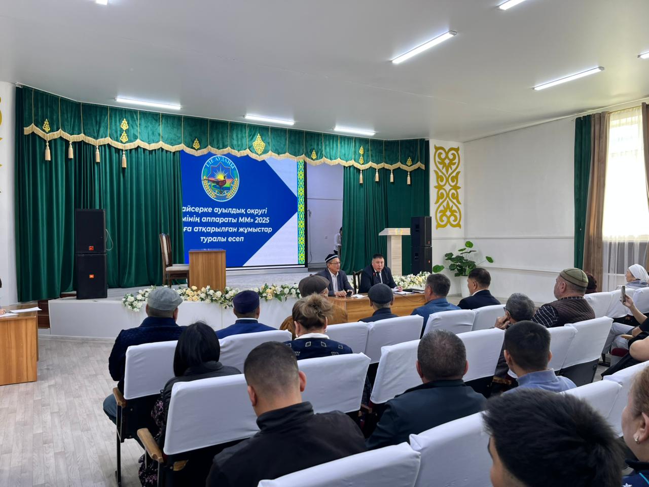 Отчетная встреча акима Байсеркенского сельского округа Тогузбаева Мурата Бахитжановича, состоявшаяся 27 марта в средней школе №12