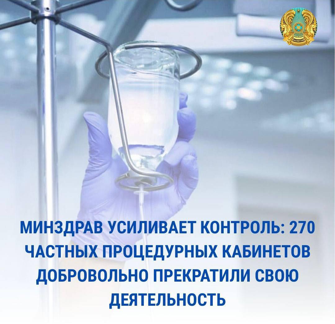МИНЗДРАВ УСИЛИВАЕТ КОНТРОЛЬ: 270 ЧАСТНЫХ ПРОЦЕДУРНЫХ КАБИНЕТОВ ДОБРОВОЛЬНО ПРЕКРАТИЛИ СВОЮ ДЕЯТЕЛЬНОСТЬ