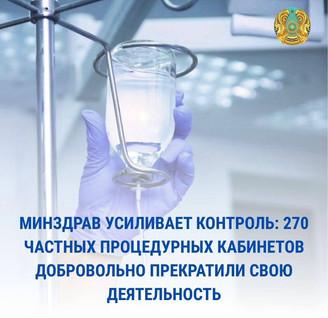 МИНЗДРАВ УСИЛИВАЕТ КОНТРОЛЬ: 270 ЧАСТНЫХ ПРОЦЕДУРНЫХ КАБИНЕТОВ ДОБРОВОЛЬНО ПРЕКРАТИЛИ СВОЮ ДЕЯТЕЛЬНОСТЬ