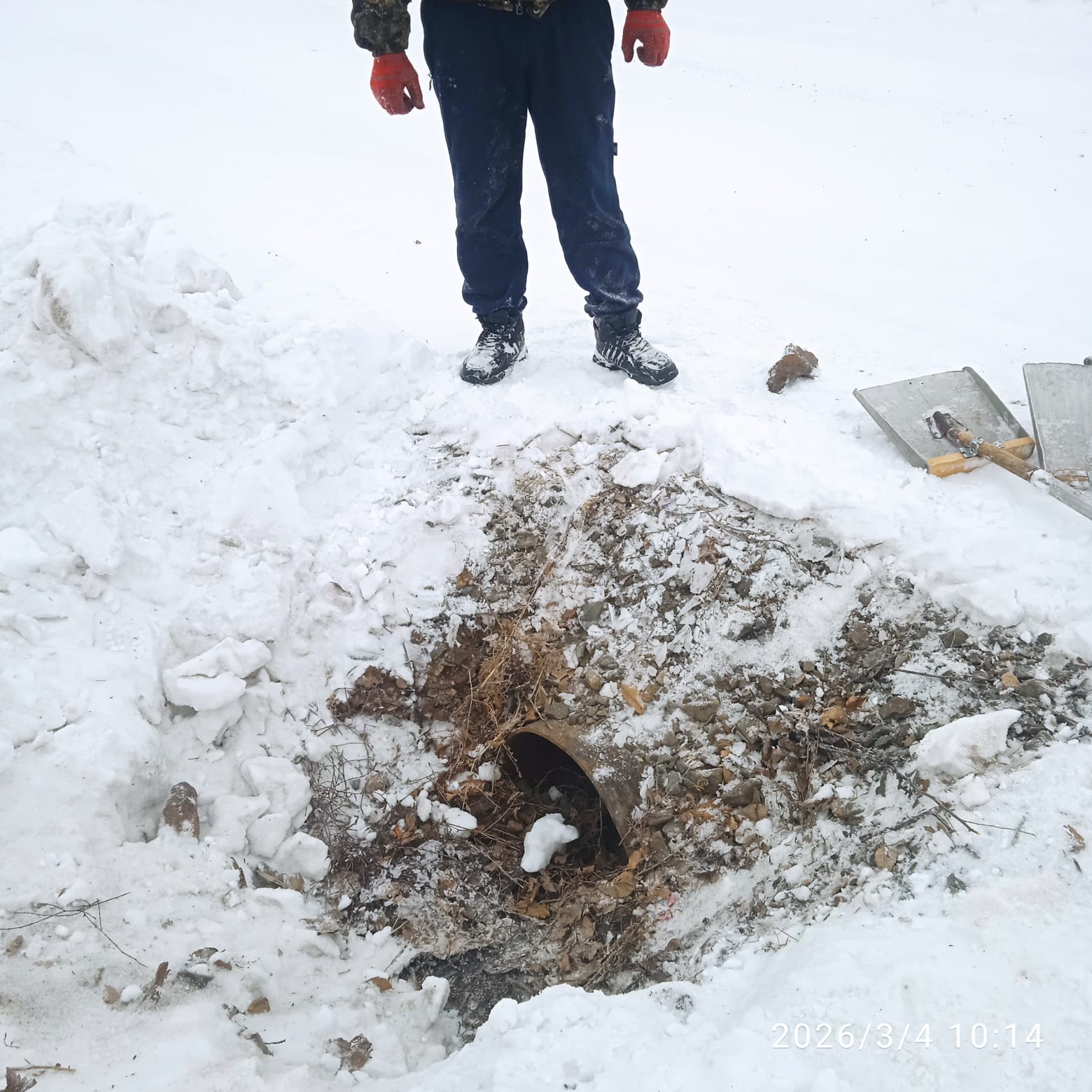 Қардан су өткізу құбырларын тазалау жұмыстары