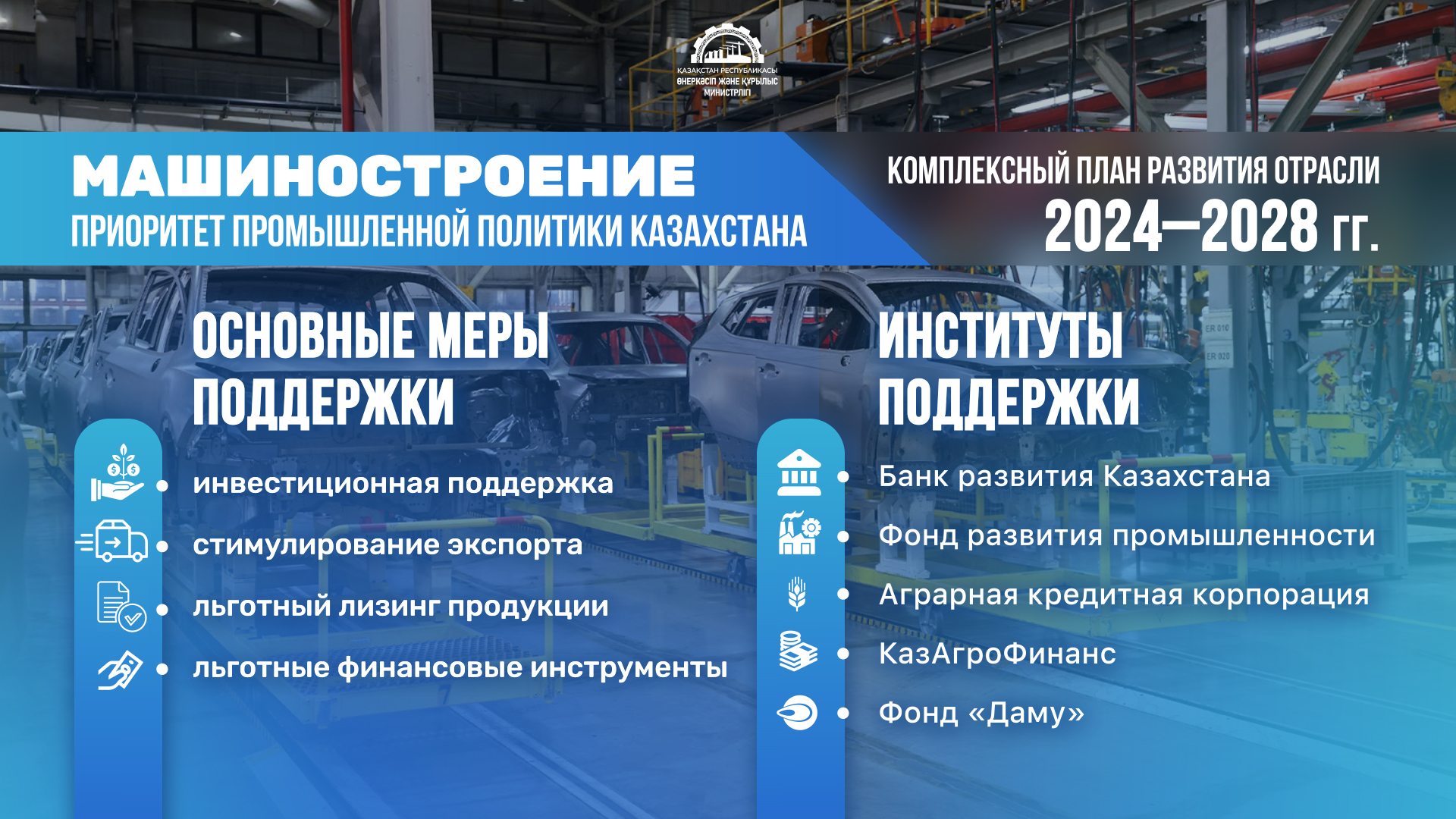 В Казахстане усиливается государственная поддержка машиностроительной отрасли