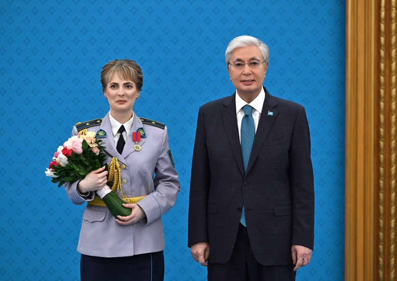 СҚО-дан полиция майоры Президент Жарлығымен мемлекеттік наградаға ие болды