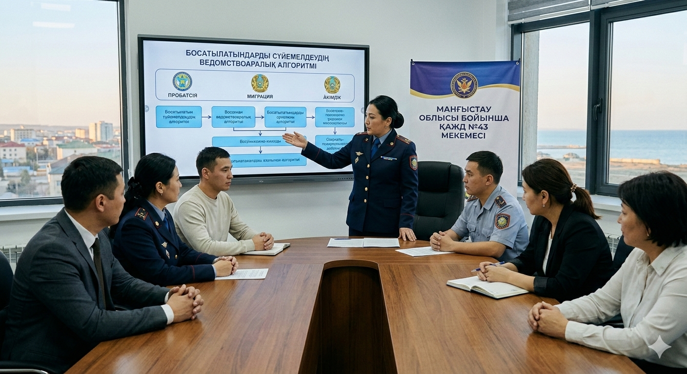 Бостандық қарсаңында: Маңғыстауда босатылатын тұлғаларды сүйемелдеудің ведомствоаралық алгоритмі әзірленді