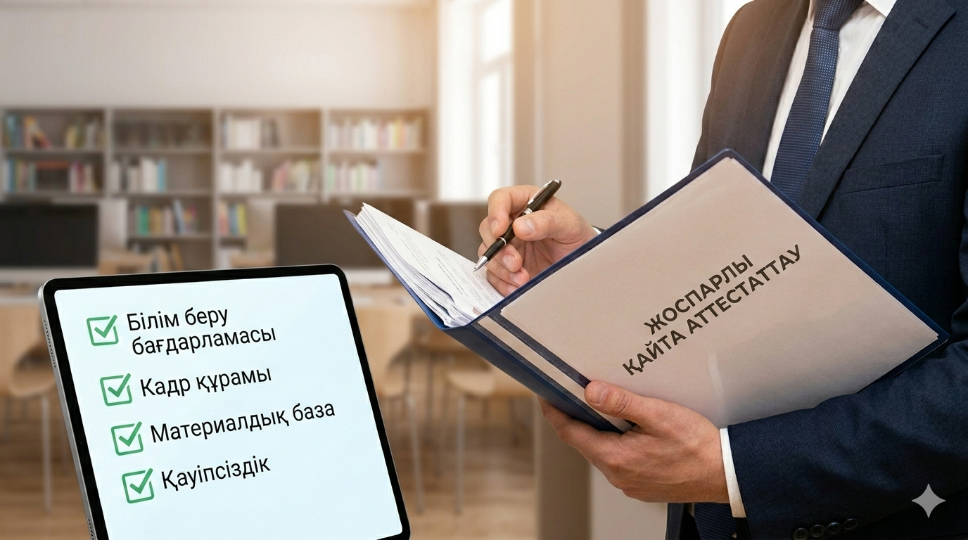 Білім беру ұйымдарында жоспарлы қайта аттестаттау жүргізілгені туралы (қаңтар – наурыз)