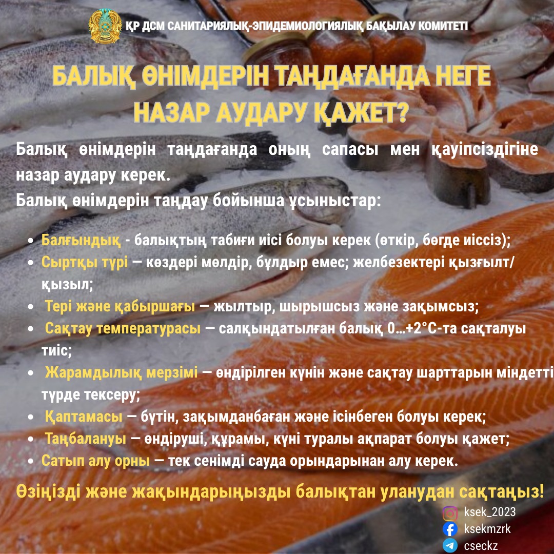 Балық өнімдерін таңдағанда неге назар аудару қажет?