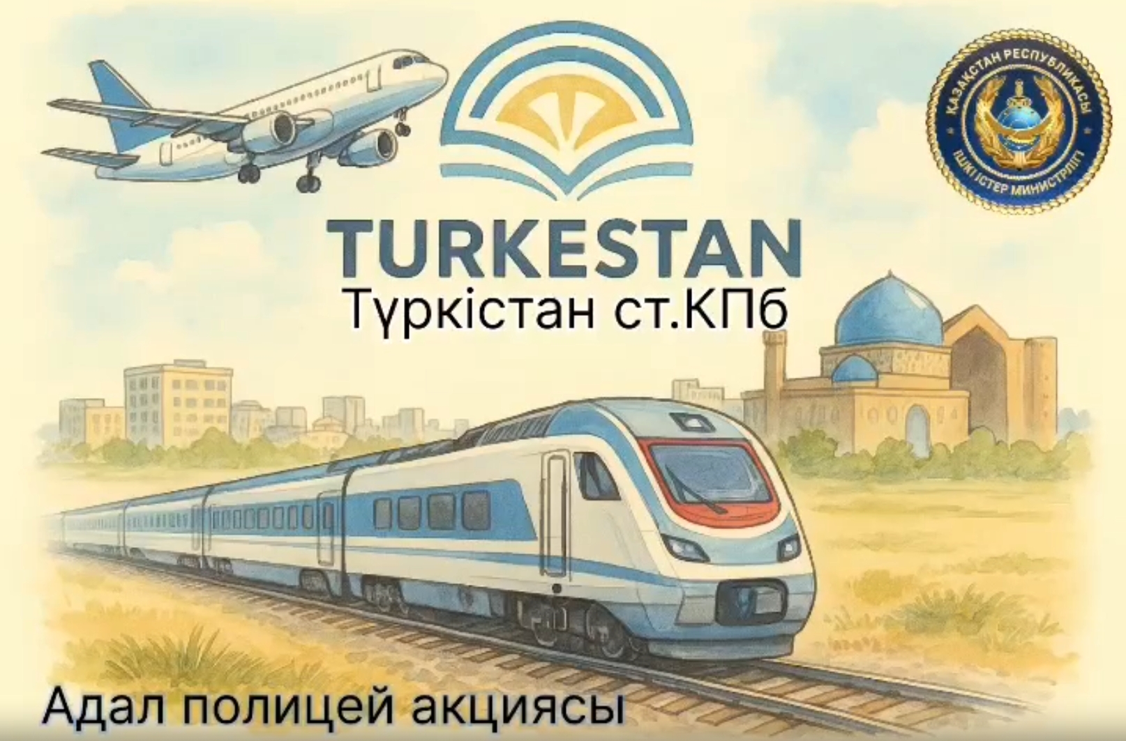 Разъяснительная работа с пассажирами в рамках республиканской акции «Адал полицей»