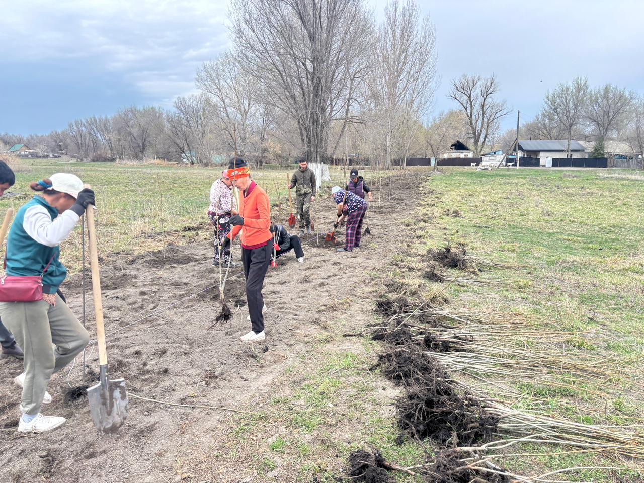 Жетісу облысы Алакөл ауданы Ақжар ауылында қоршаған ортаны қорғау және елді мекенді көгалдандыру мақсатында ағаш отырғызу жұмыстары жүргізілді