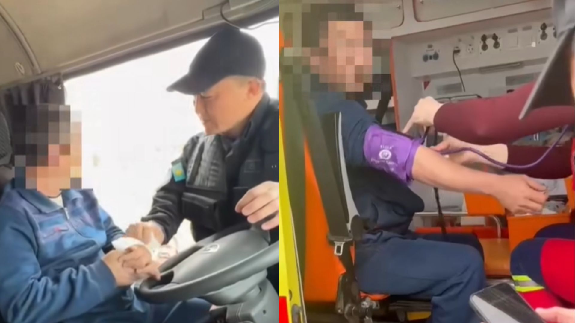 Атырауда полицейлер жол үстінде есінен танып қалған жүк көлігінің жүргізушісіне көмектесті