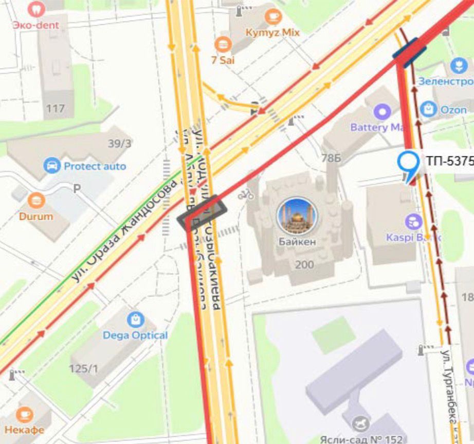 Алматыда Розыбакиев көшесінің бір бөлігінде қозғалыс уақытша шектеледі