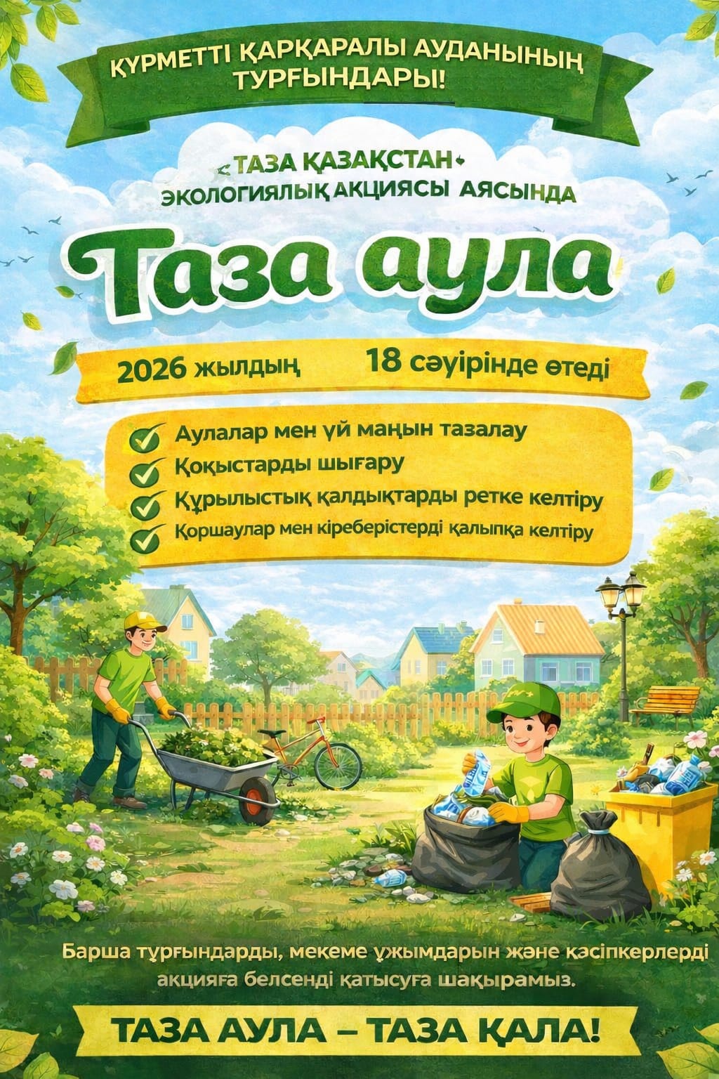 Құрметті Қарқаралы ауданының тұрғындары!