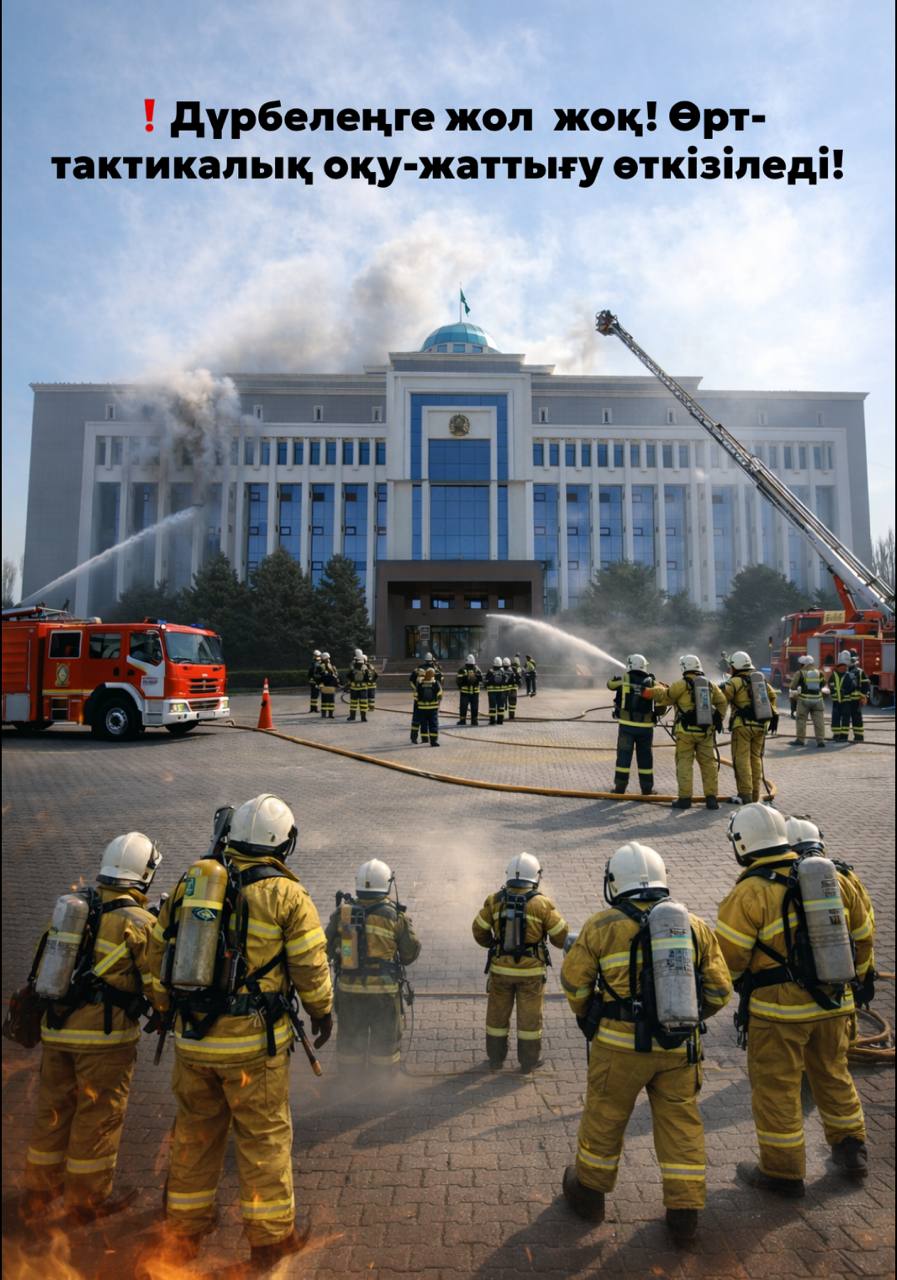 Дүрбелеңге жол  жоқ! Өрт-тактикалық оқу-жаттығу өткізіледі!