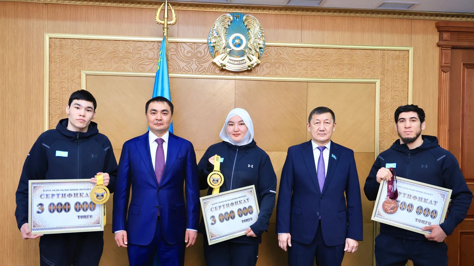 Спортсменов Карагандинской области наградили за достижения на чемпионате Азии