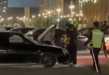 Полицейские оперативно ликвидировали возгорание автомобиля в Туркестане