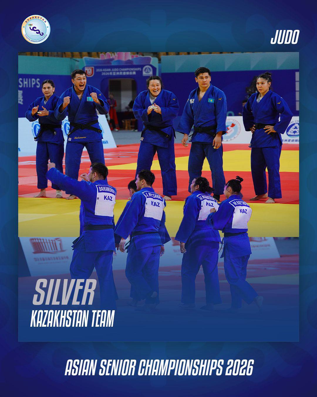 Қазақстан құрамасы дзюдодан Азия чемпионатында командалық сайыста күміс жүлдегер атанды