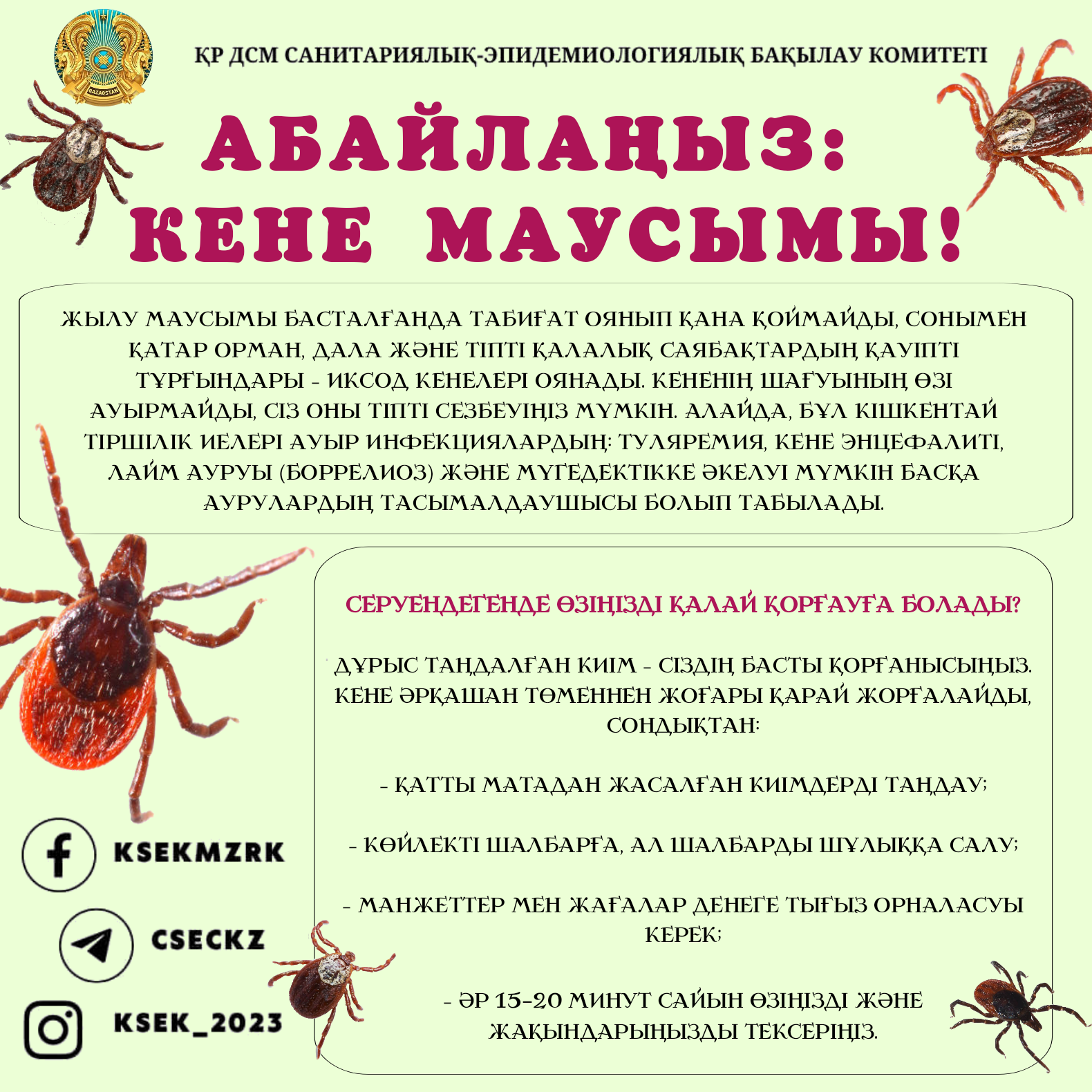 Абайлаңыз: кене маусымы!