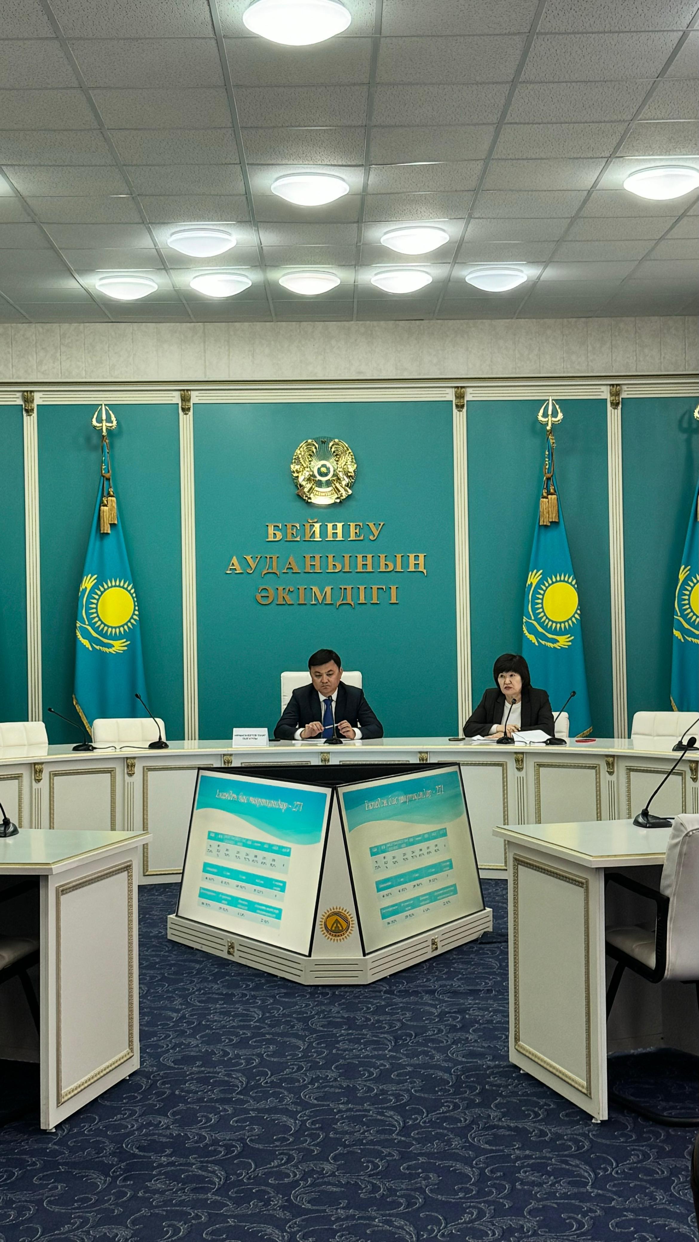 2026 жылғы 17 сәуірде Бейнеу ауданы әкімдігінде аудан әкімінің орынбасары Нұрмағанбетов Таңат Талғатұлының төрағалығымен өңір халқының санитариялық-эпидемиологиялық салауаттылығын қамтамасыз ету және вакцинациялау жұмыстарын уақтылы әрі сапалы жүргізу мақсатында үйлестіру кеңесі өткізілді.