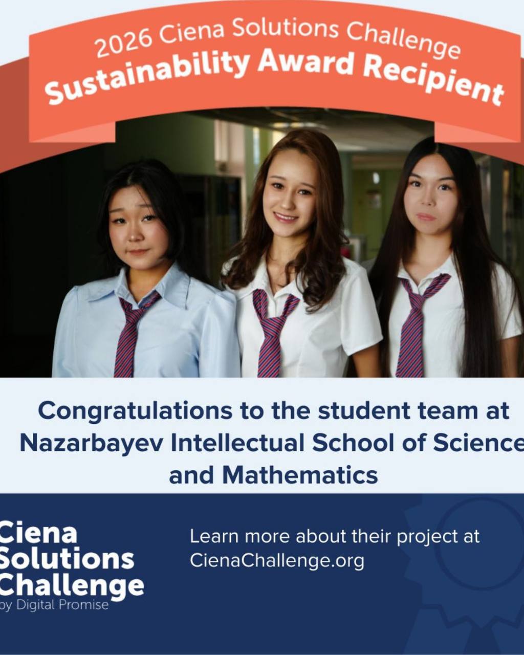 Ақтаулық NIS оқушыларының жобалары Ciena Solutions Challenge байқауында жеңімпаз атанды