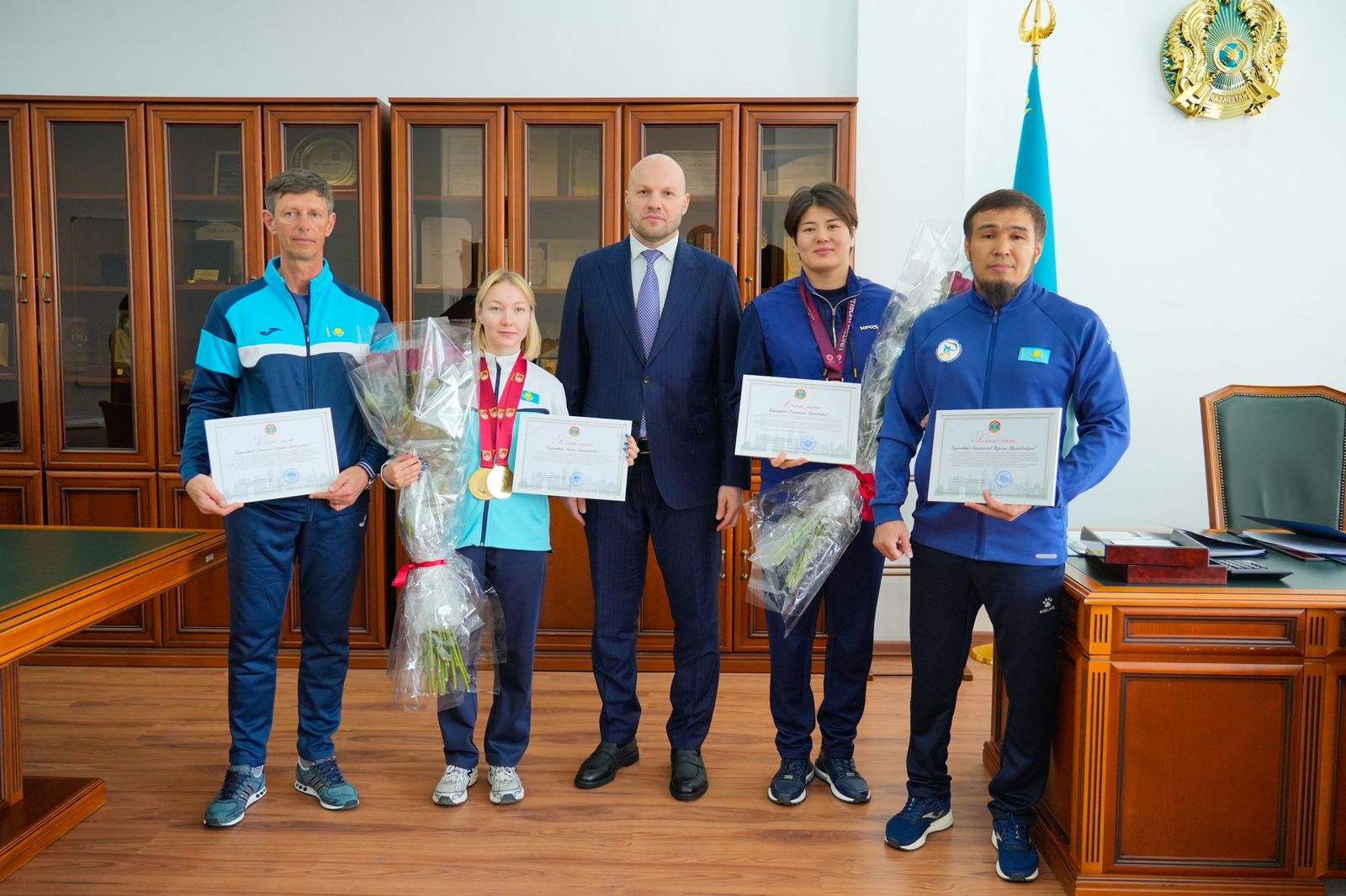 БАСҚАРМА БАСШЫСЫ АЗИЯ ЧЕМПИОНАТЫНДА ЖҮЛДЕ АЛҒАН СПОРТШЫЛАРДЫ ҚАБЫЛДАДЫ