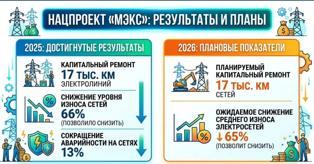 Нацпроект МЭКС: аварийность на электросетях в Казахстане снизилась на 13%