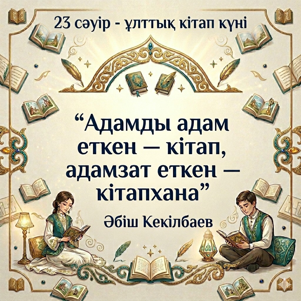 23 сәуір – Ұлттық кітап күні және кітапханашылар күні!