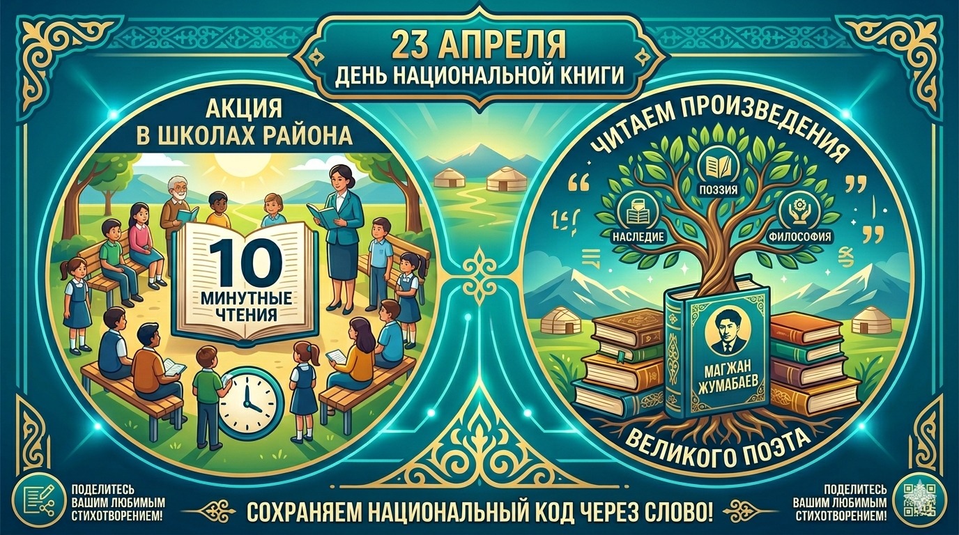 «Ұлттық кітап күніне» арналған «10 минуттық оқу» акциясы