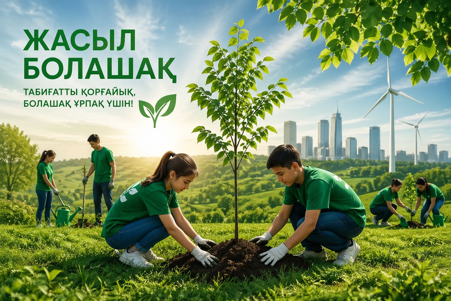 Баспасөз хабарламасы "Жасыл болашақ"акциясы республикалық экологиялық акция шеңберінде "Таза Қазақстан!»