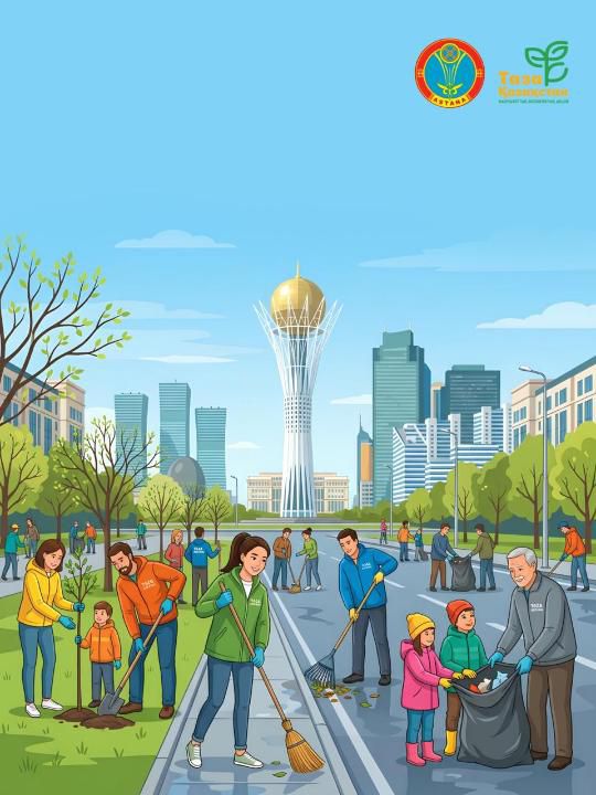 Масштабная экоакция по уборке и озеленению пройдёт в Астане 25 апреля