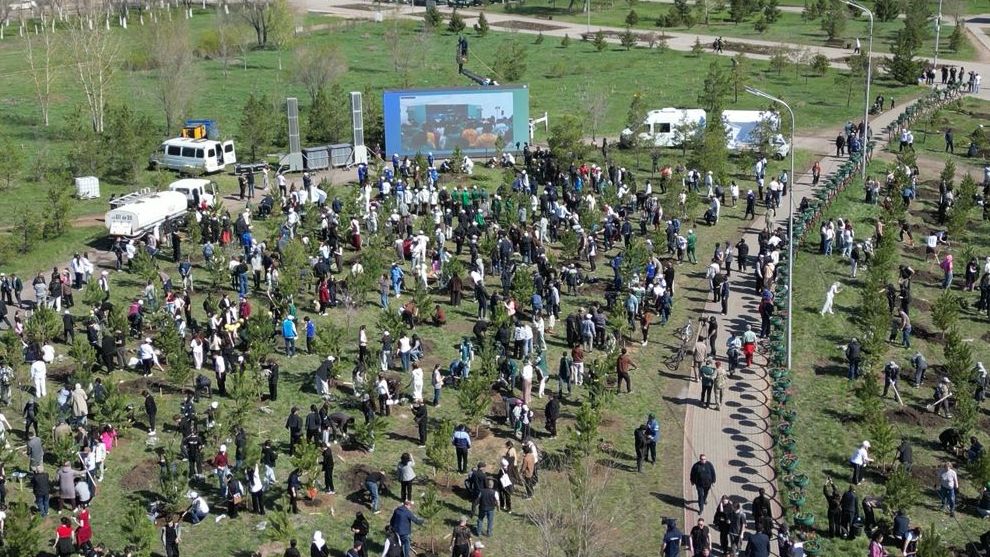«Таза Қазақстан»: в этнопарке Караганды высадили 1500 деревьев  &nbsp;